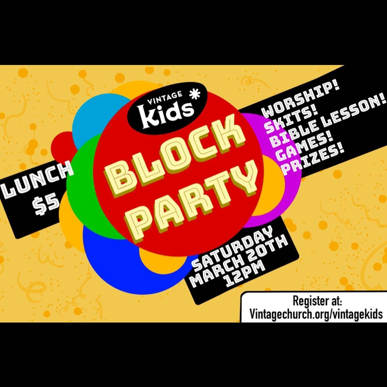 We can&rsquo;t wait for our Block Party on Saturday! Swipe through to see what items we are raffling off in the Vintage Kids Swag Pack! Register today!
