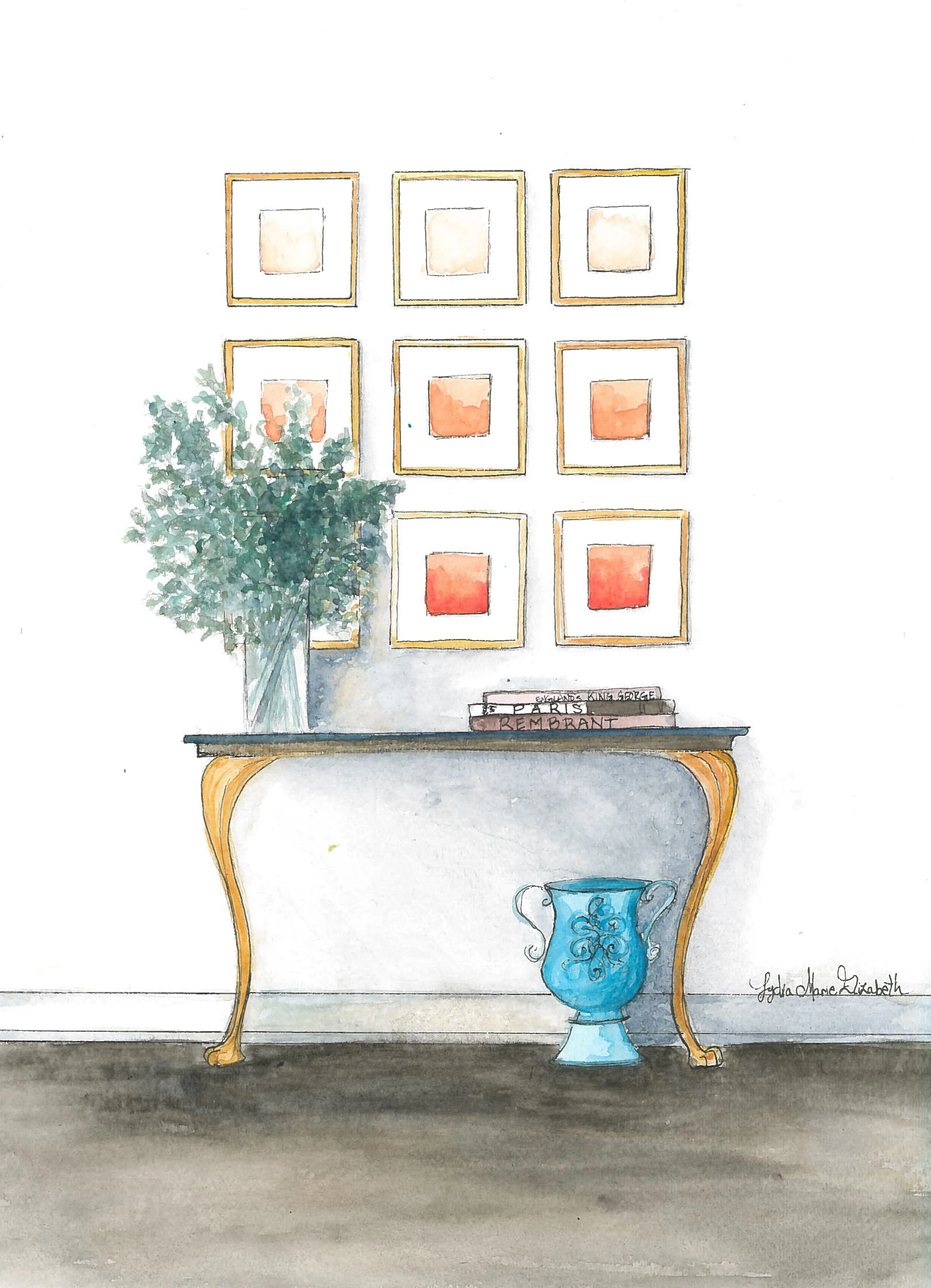 Lydia Marie Elizabeth Nine Frames and Greenery Still Life Interior.jpg