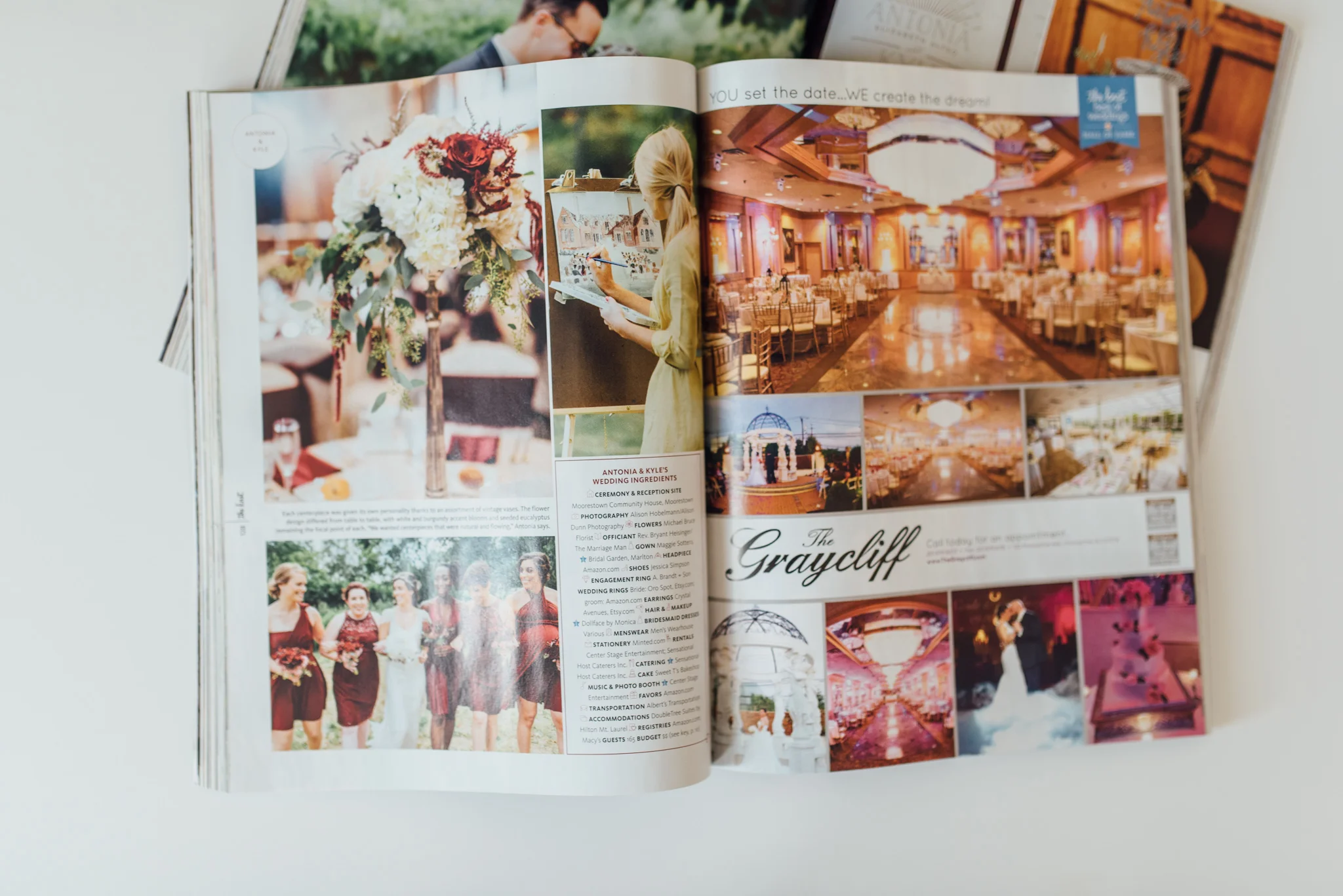 Lydia Marie Elizabeth Live Paints Moorestown Community House Wedding as featured in The Knot
