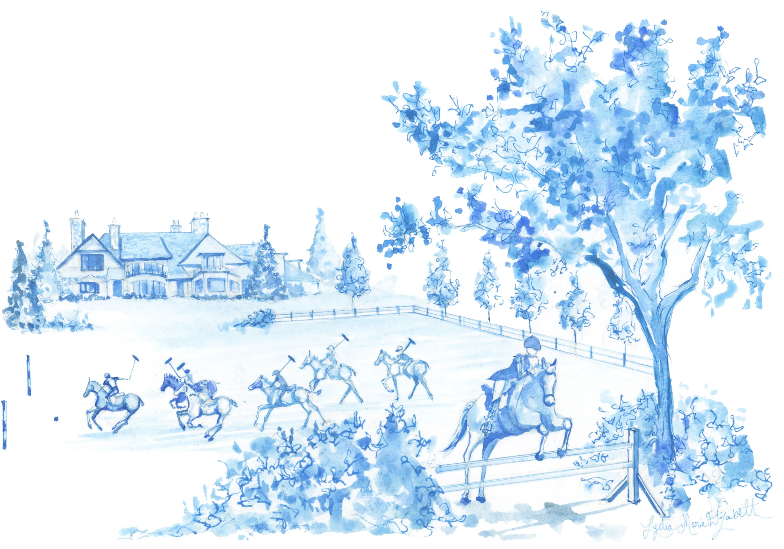 Lydia-marie-elizabeth-for-town's-end-out-fitters-essential-equestrian-collection-in-watercolor