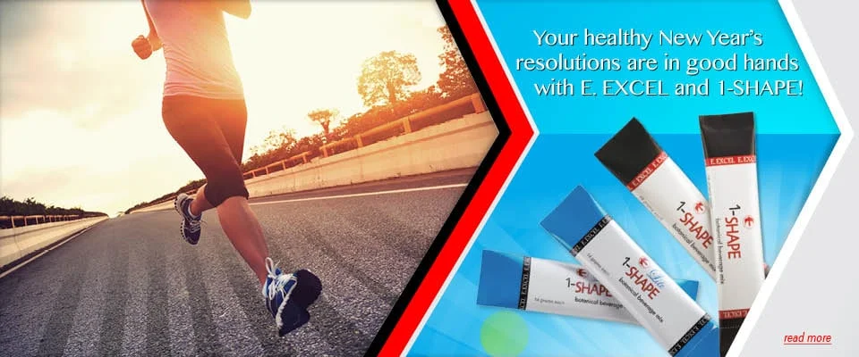 Your healthy New Year’s resolutions are in good hands with E. EXCEL and 1-SHAPE!