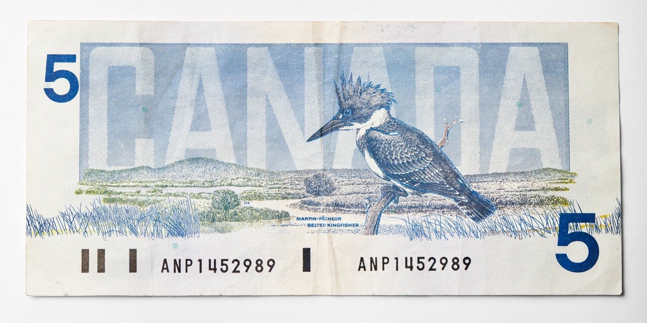 Out of Circulation Canadian 5 Dollar Bill