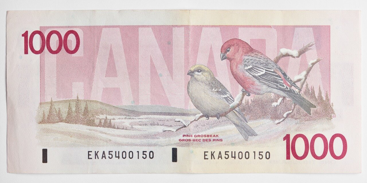 Out of Circulation Canadian One Thousand Dollar Bill