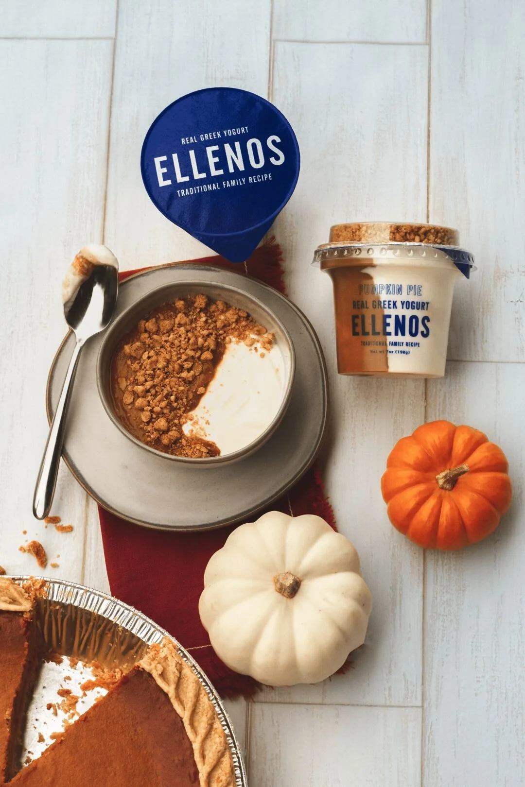 Ellenos brings back its pumpkin pie flavor for fall.IMAGE: COURTESY ELLENOS REAL GREEK YOGURT