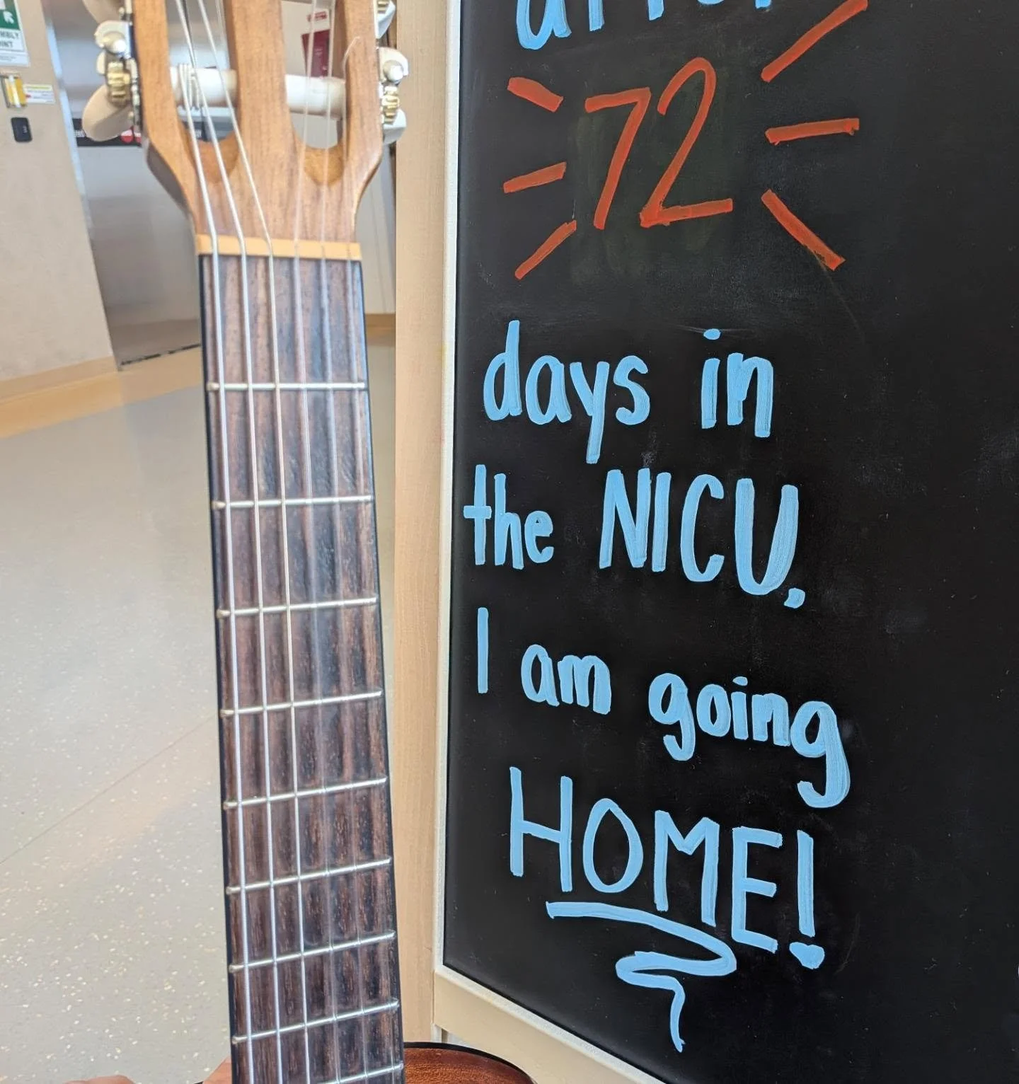 Today was special as multiple patients had their d/c day. One of the families said they liked Styx so naturally I sang an acoustic version of "Come Sail Away" as all the medical staff cheered them on their way home. 
#musictherapy #nicu #ma