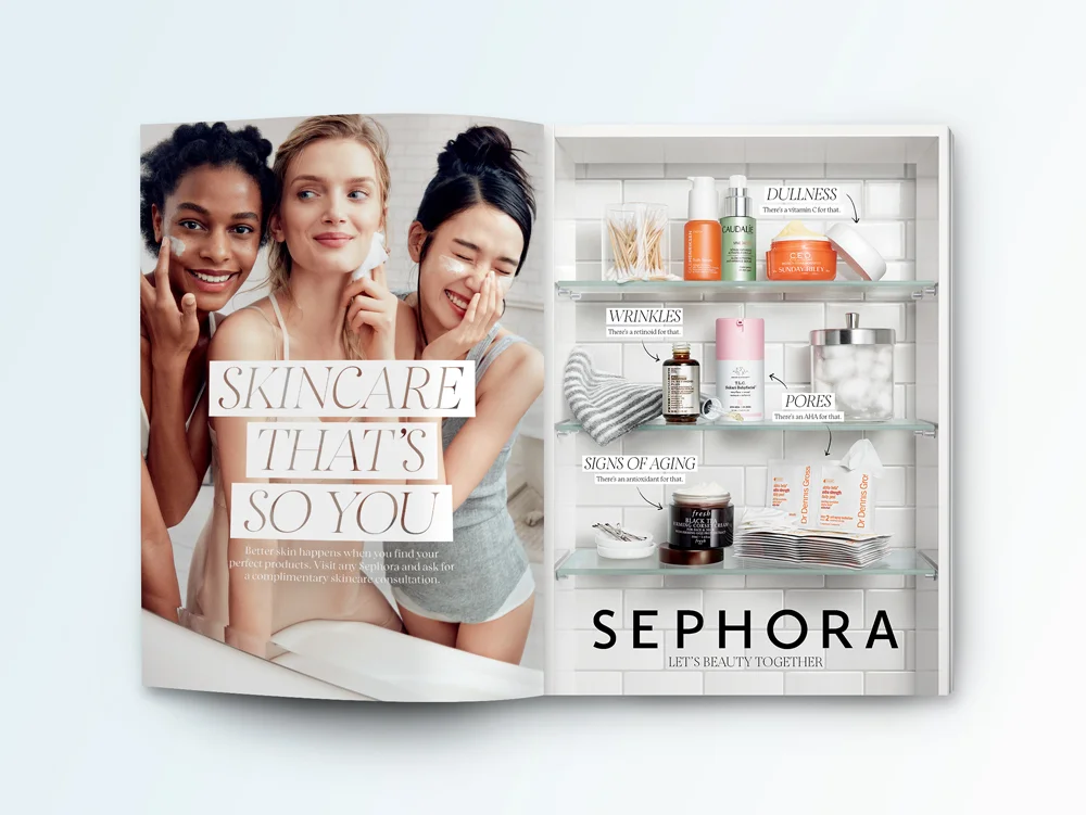 MAGAZINE AD RAN IN ALLURE, COSMOPOLITAN, MARIE CLAIRE, & ELLE