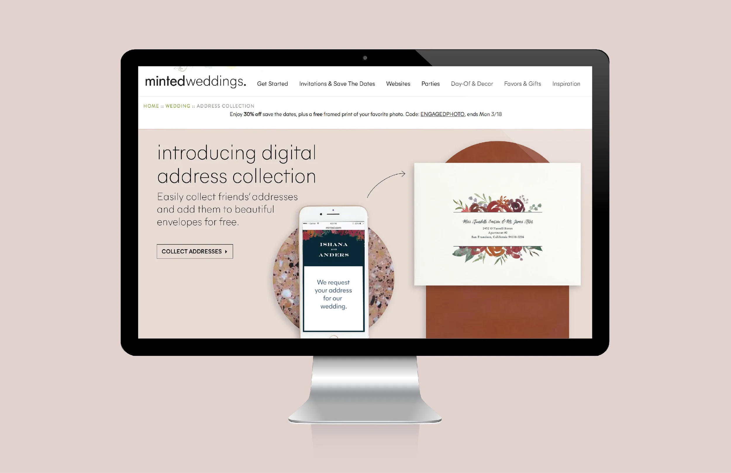 WEDDING ADDRESS COLLECTION LANDING PAGE