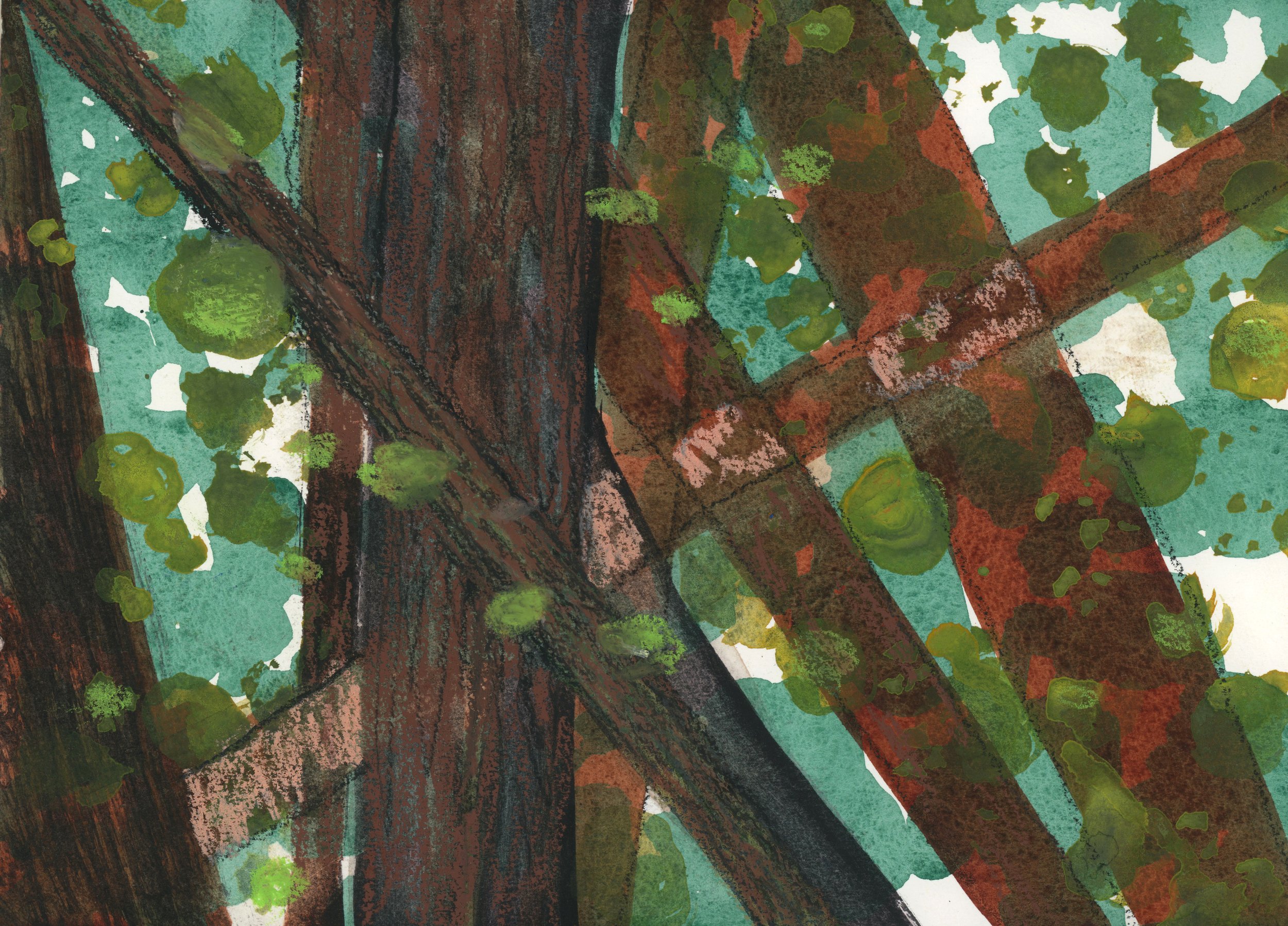 Dapple, 2025, Watercolor, gouache, and pastel on paper,  9 x 11.75 inches