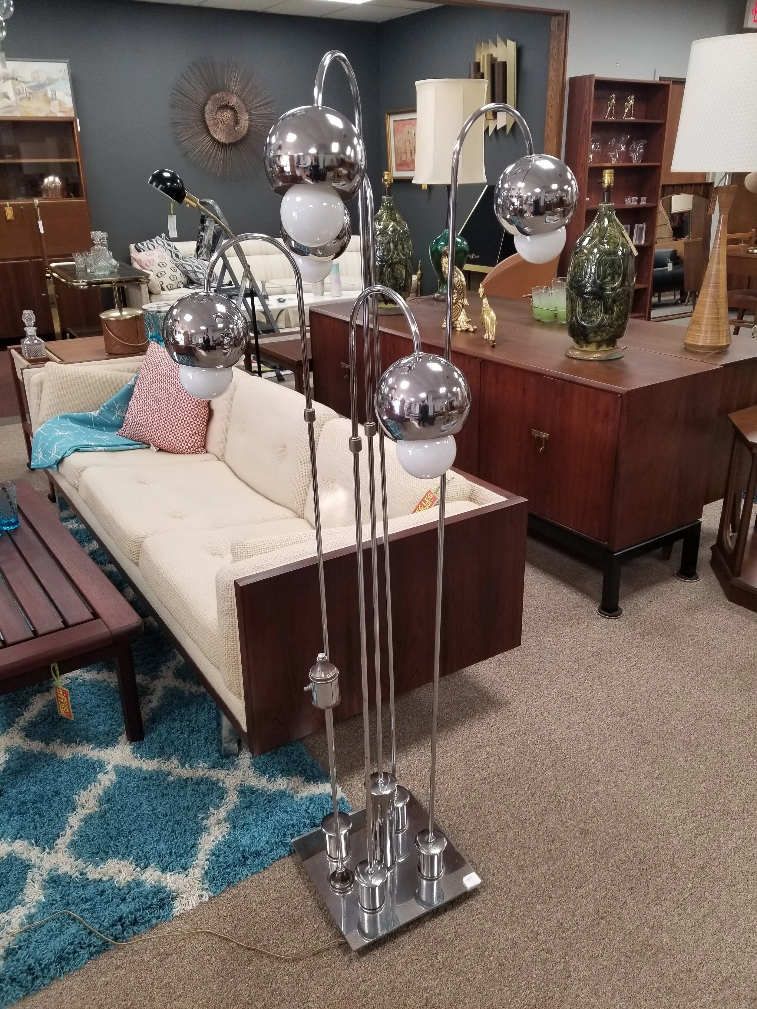 chrome eyeball floor lamp