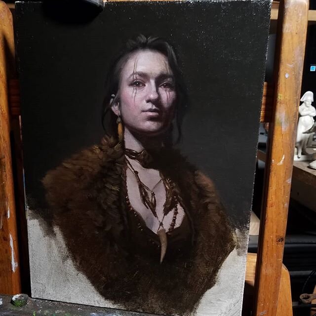 Little preliminary sketch trying things out for a larger piece. 9&quot;x12&quot; #oilpainting #oilsketch #portraitsketch #portraitpainting #painting #contemporaryrealism #classicalrealism #paintit #art_realistic #artlife #artoftheday #paintingoftheda