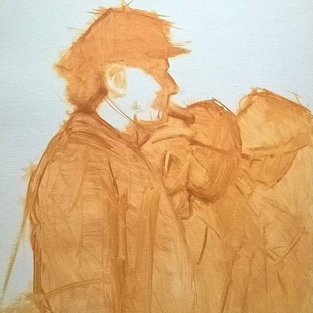This is an older painting that I've posted before, but I just found these progress shots, so here it is again. #oilpainting #painting #progressshot #realism #classicalrealism #art #reenactor #paintit #artofinstagram #livinghistory