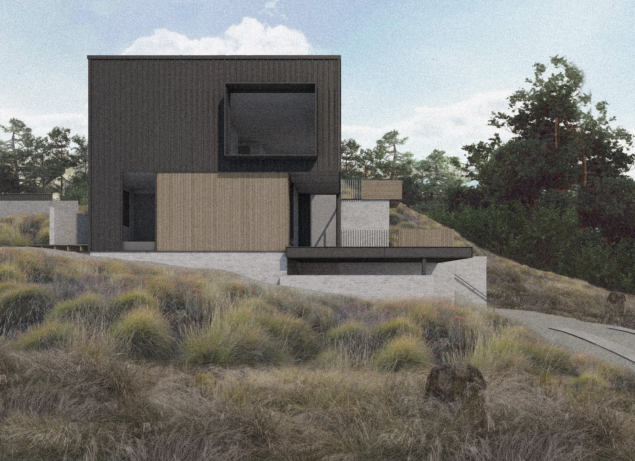 Cambridge Subdivision House 81, East Elevation, Cambridge, Christopher Beer Architect
