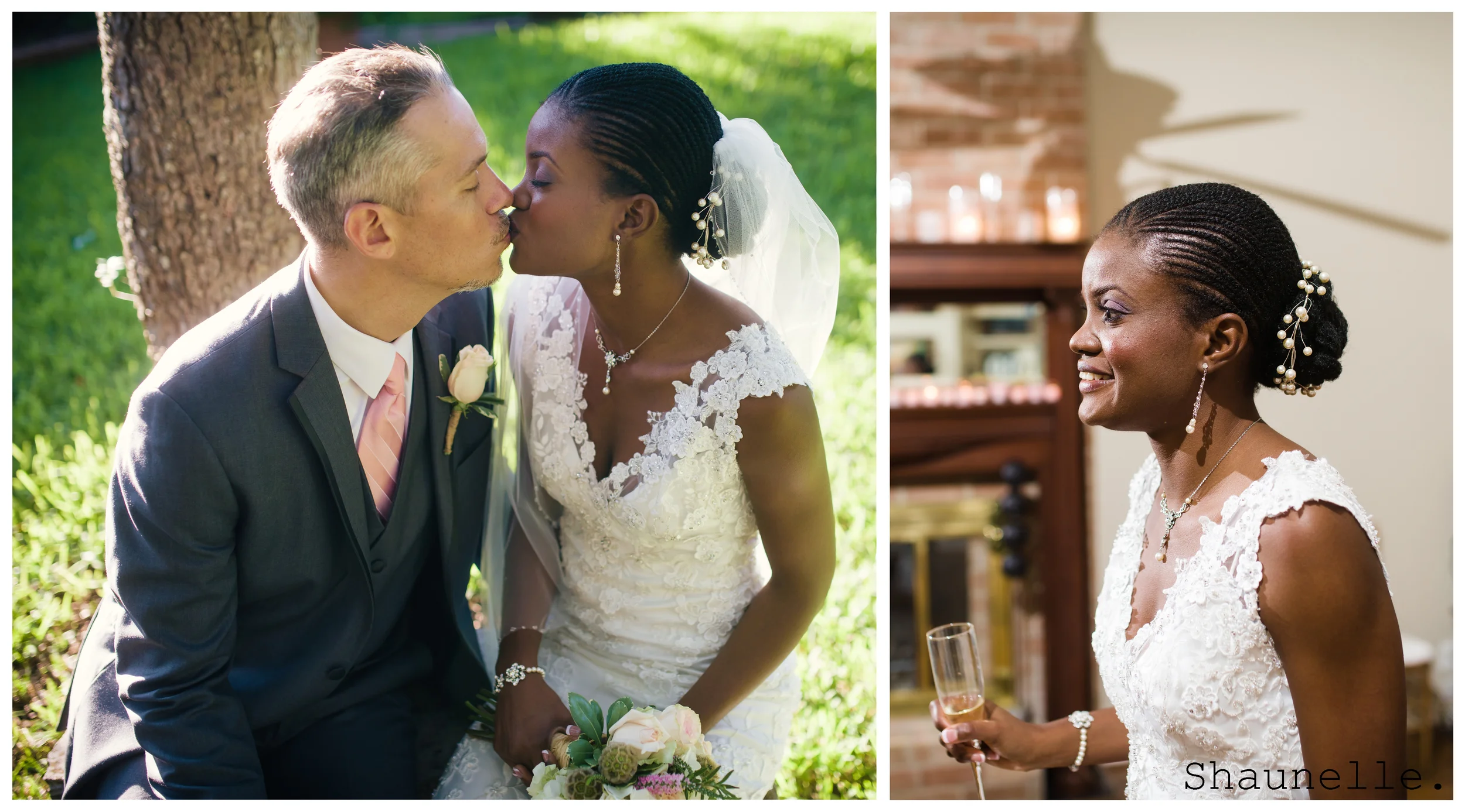 Real bride (Texas, USA): Jenelle Custom Swarovski crystal pearl hair ornament. Photo credits: Big Box Photo