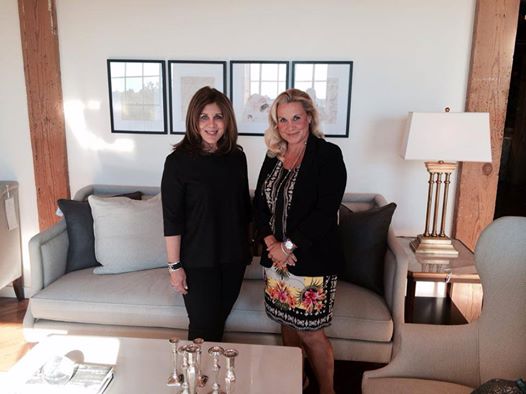 Suzanne Kasler and Tammy Randall Wood at Hickory Chair showroom