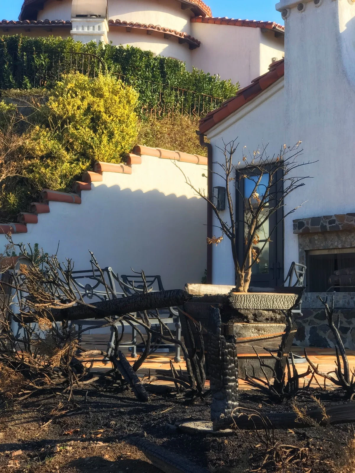 Damage from the Woolsey fire outside Interior Archaeology's design studio