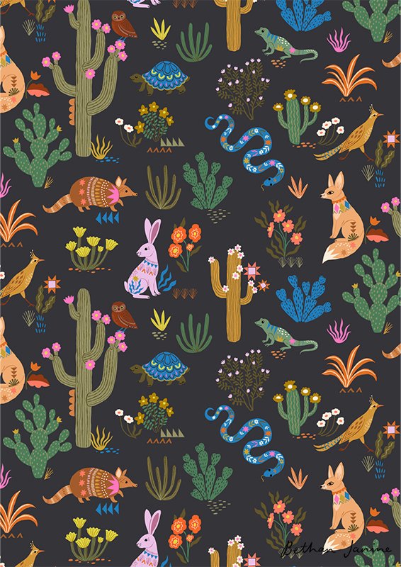 Desert moon fabric © Bethan Janine