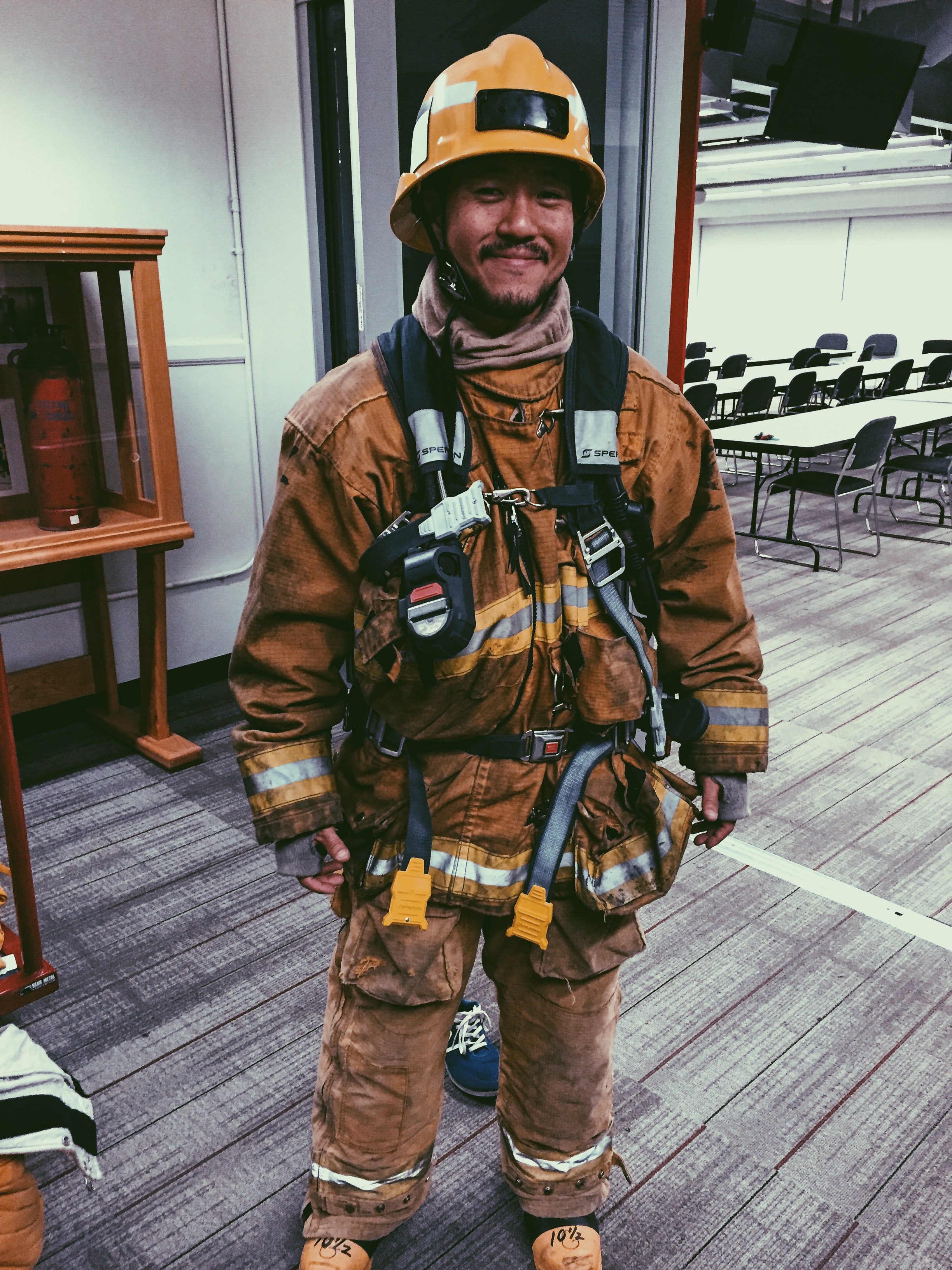 (wearing the suit, looking pretty good)