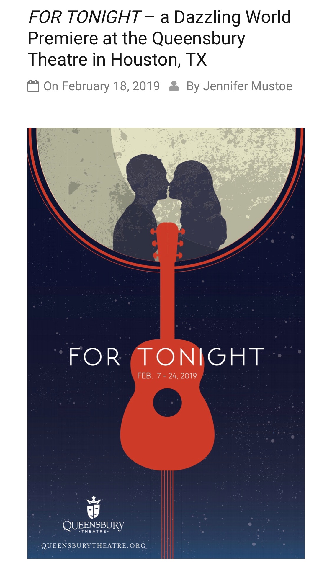 Read all about FOR TONIGHT at FRONT ROW REVIEWERS.