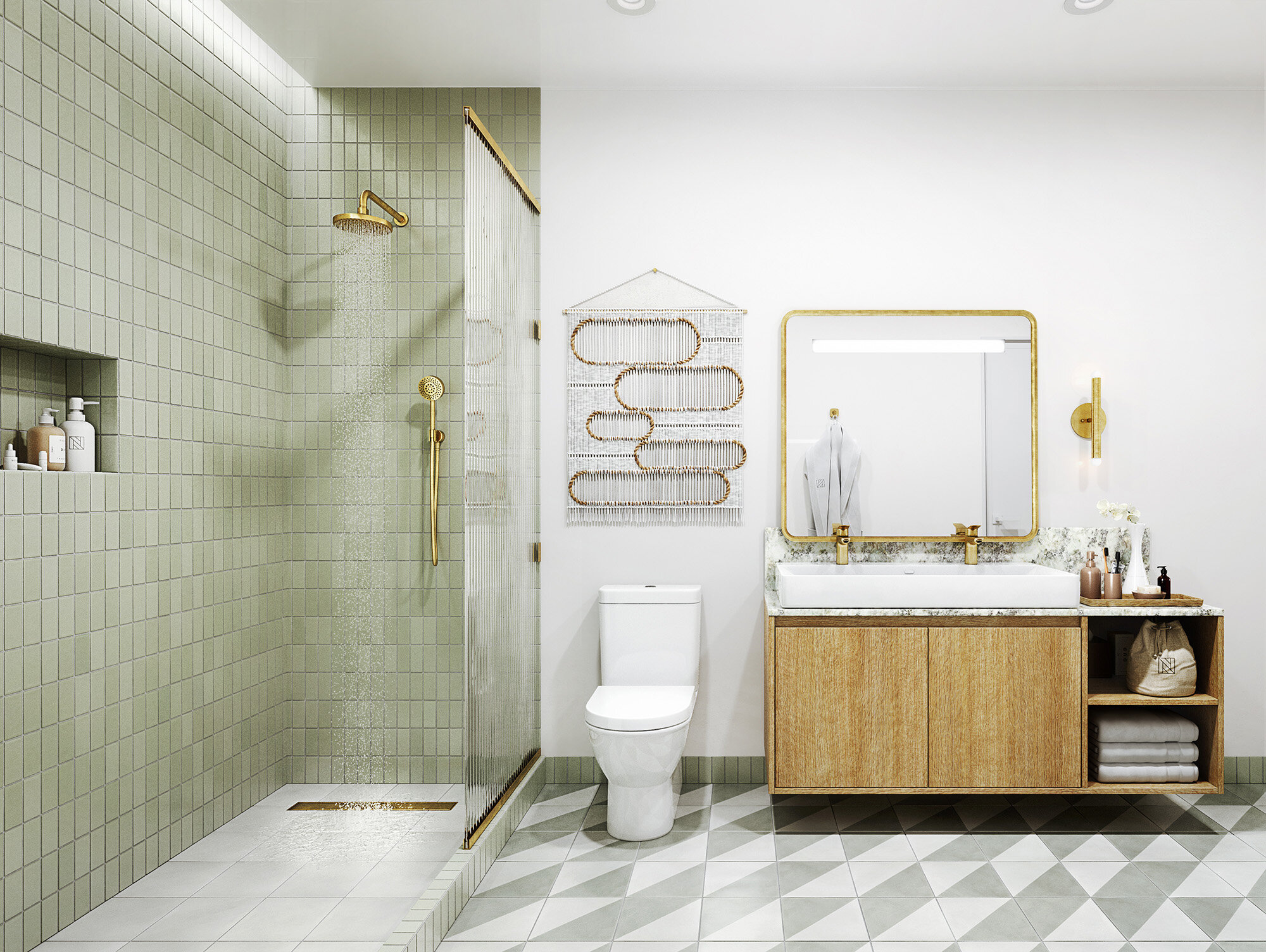  Sales Center Bathroom - 3D Rendering by Azeez Bakare Studios 