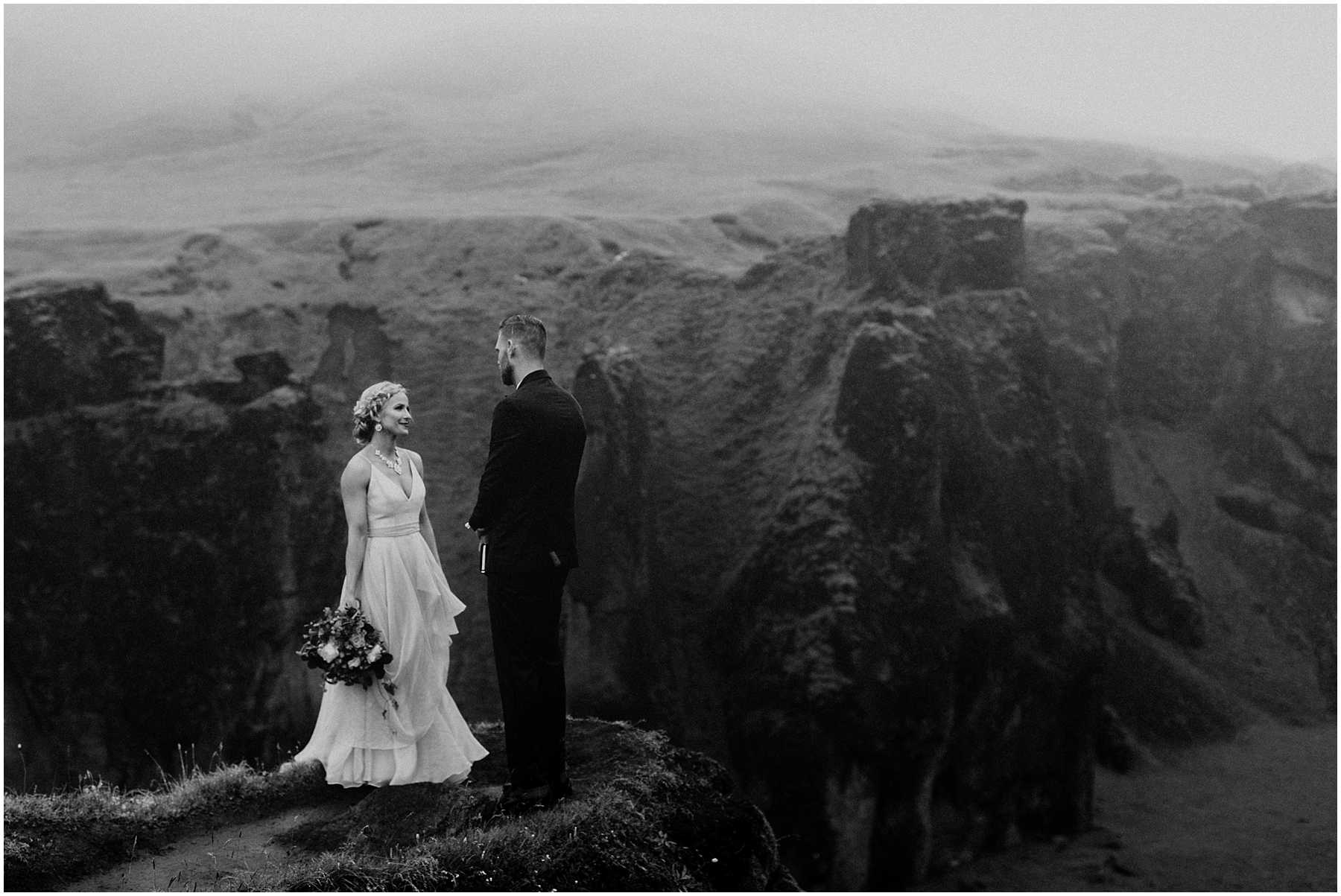 An Intimate, Cliffside Elopement in Iceland