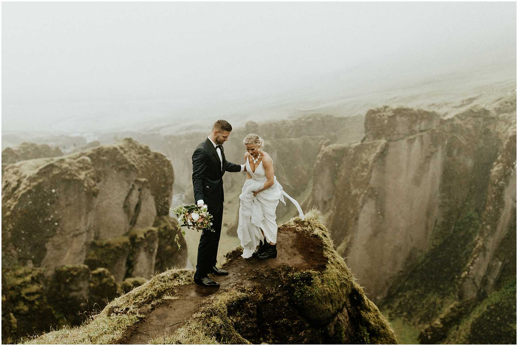 An Intimate, Cliffside Elopement in Iceland