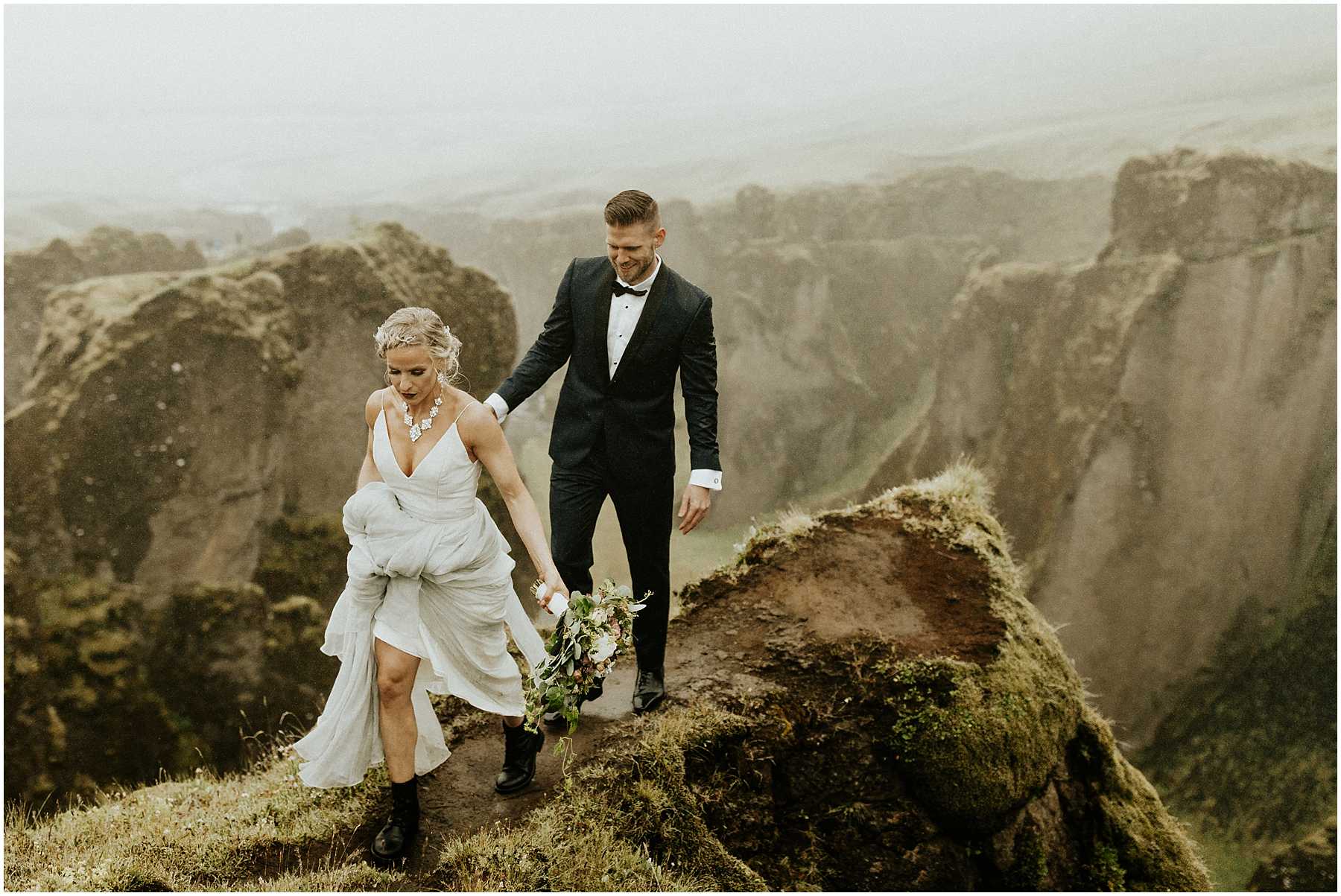 An Intimate, Cliffside Elopement in Iceland