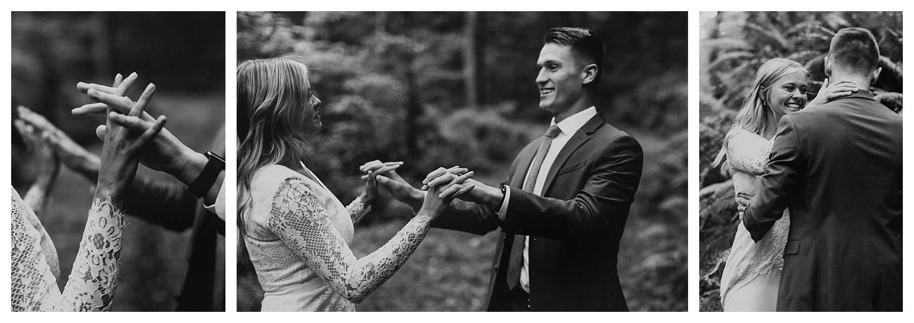 A bride and groom on the Oregon Coast