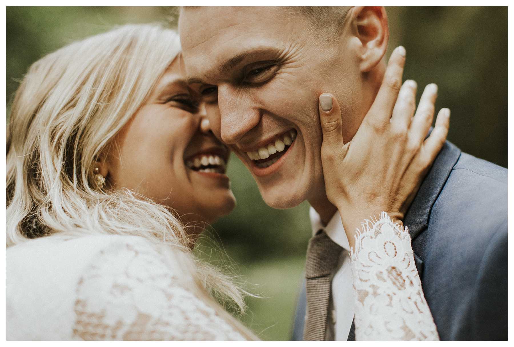 A bride and groom on the Oregon Coast
