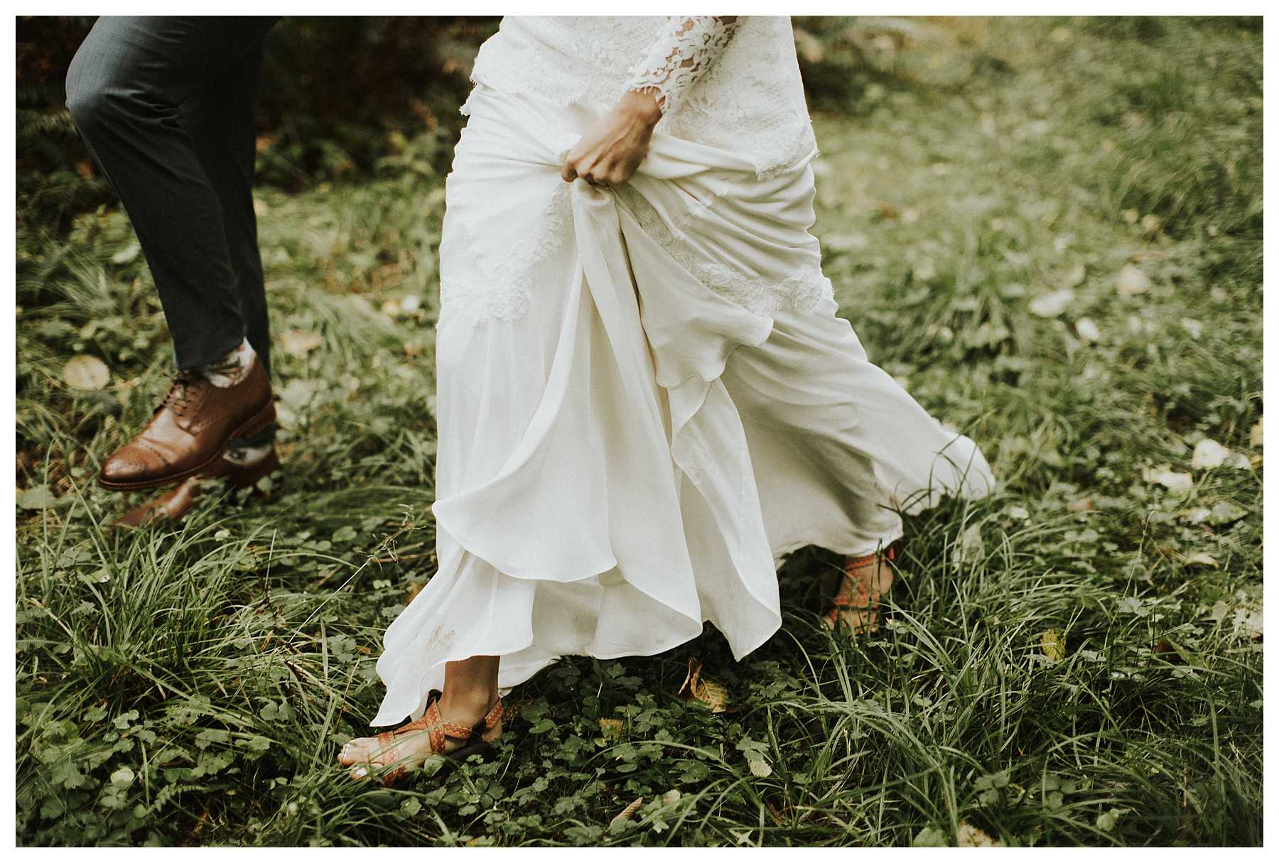 A bride and groom at Ecola State Park