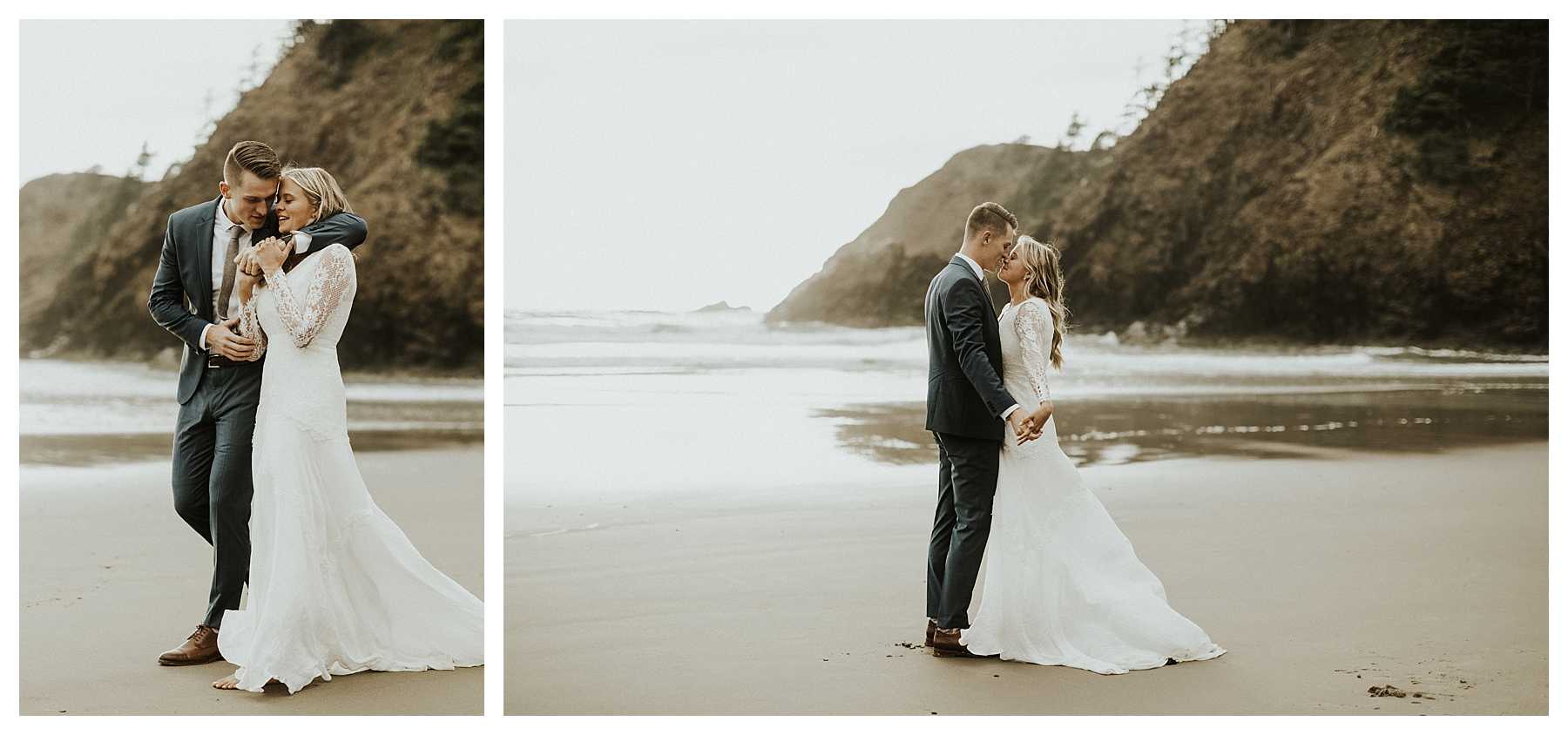 An elopement at Indian Beach on the Oregon Coast