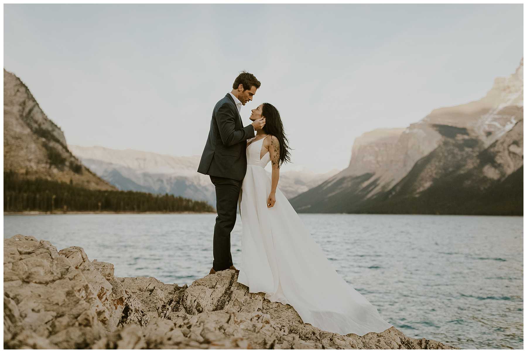 Sunrise Winter Elopement in Banff National Park