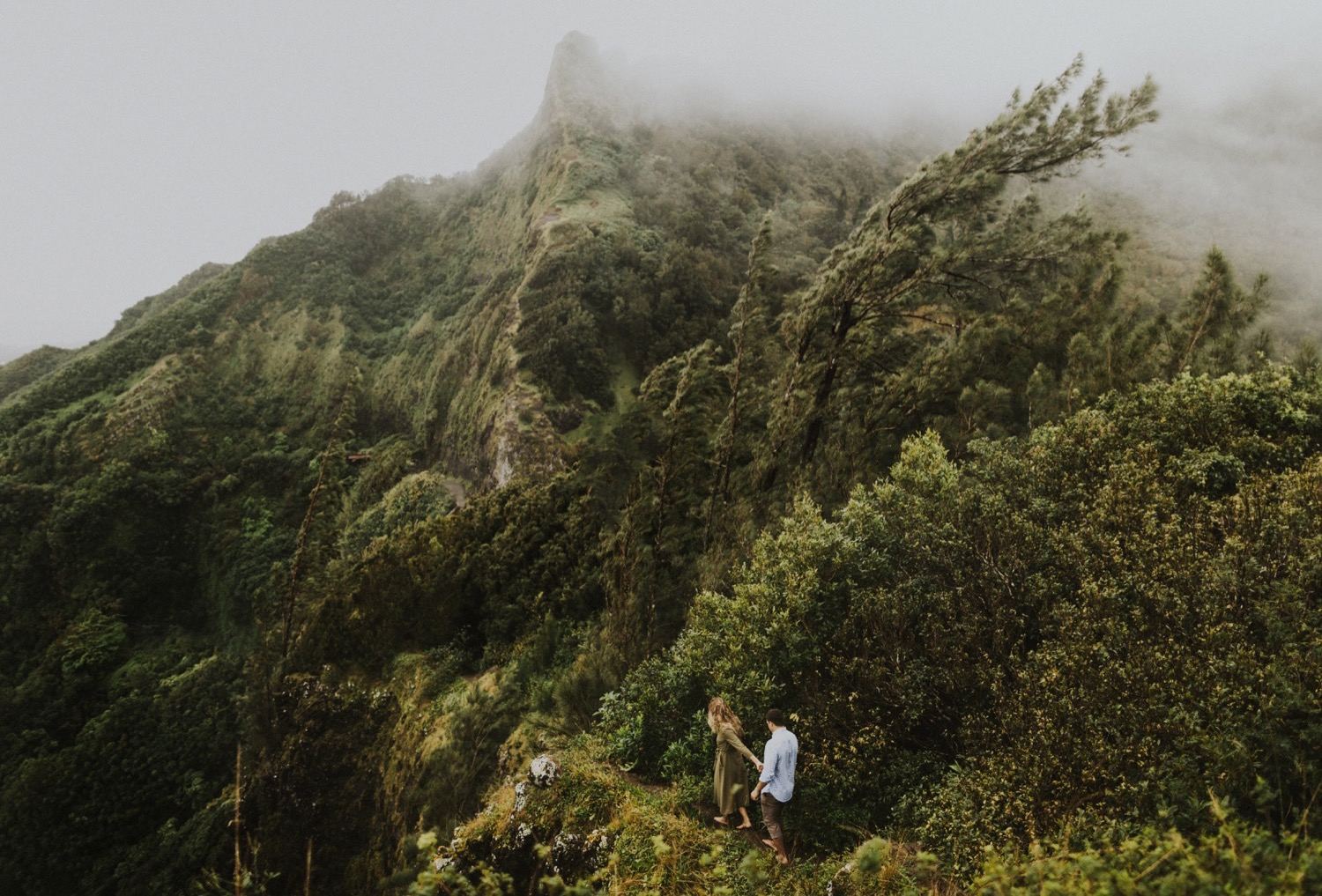 Hawaii Engagement Session in the Mountains of Oahu