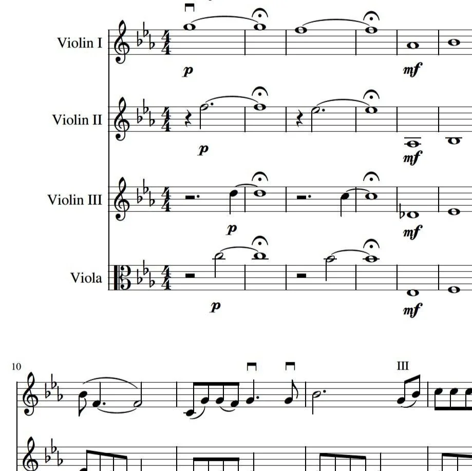 Princess Mononoke Theme, 3 violins + viola (PDF score and parts)