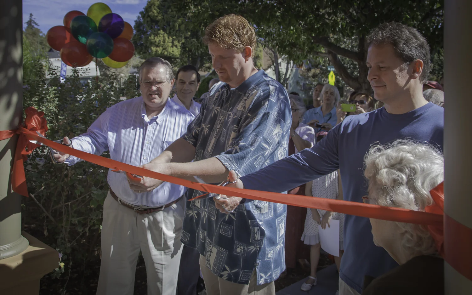Ribbon is cut at St. James' New Parish Hall August 18, 2013