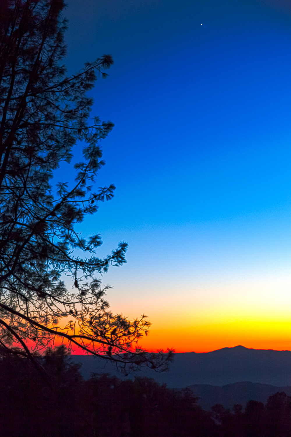 Sunset over Santa Cruz Mountains, from Mt. Hamilton