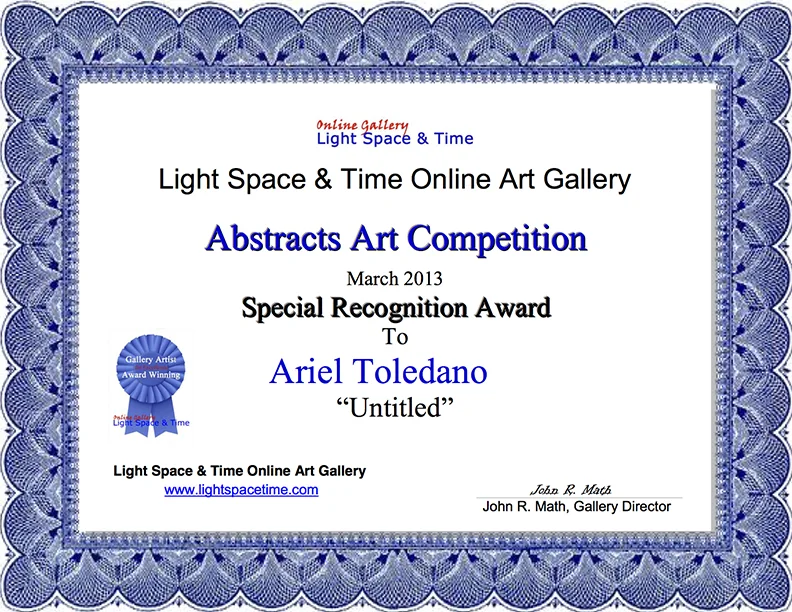 SR - Ariel Toledano - ABSTRACTS 2013 AWARD CERTIFICATE.jpg