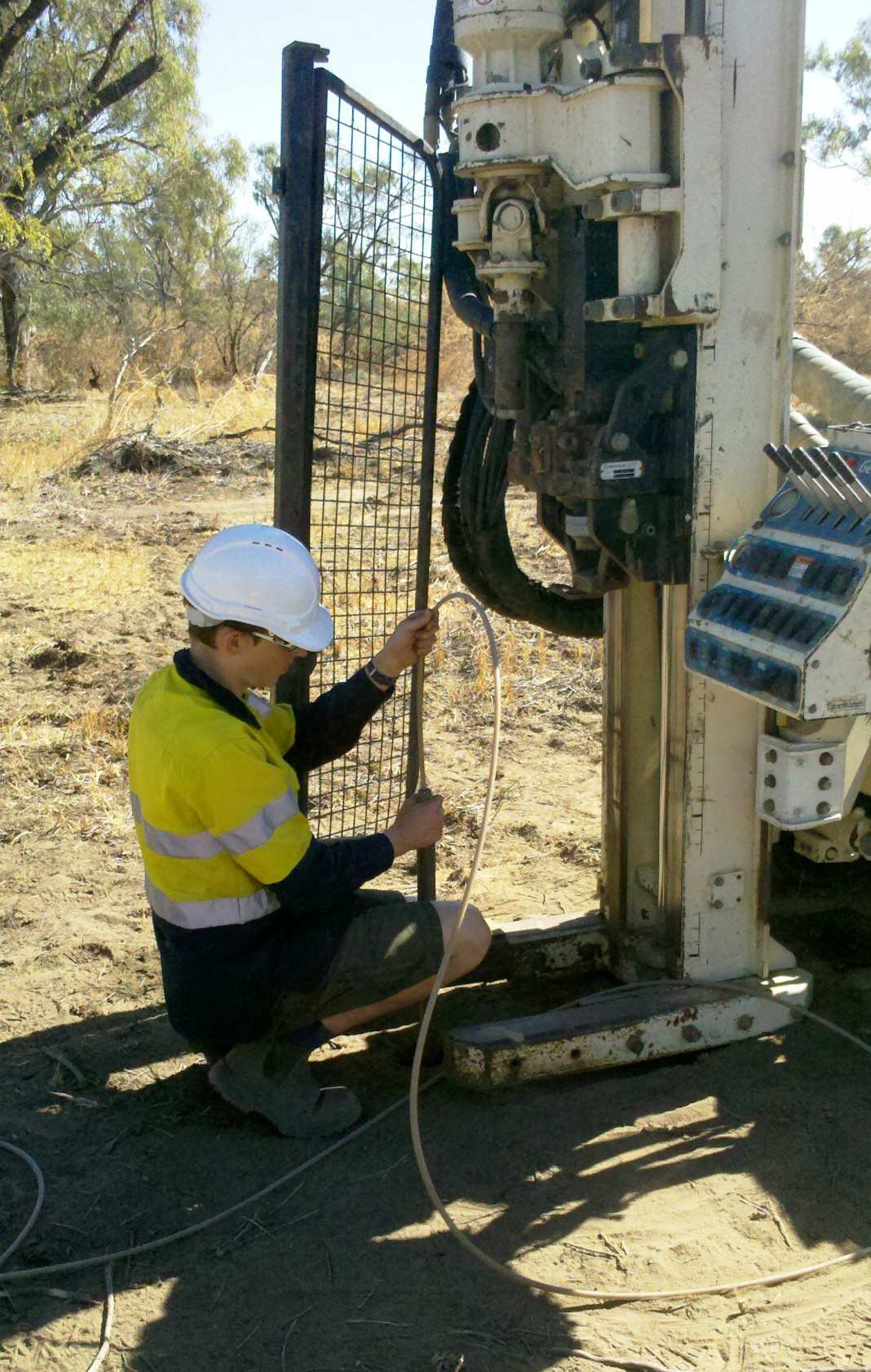 Collecting groundwater samples using an inertial pump.