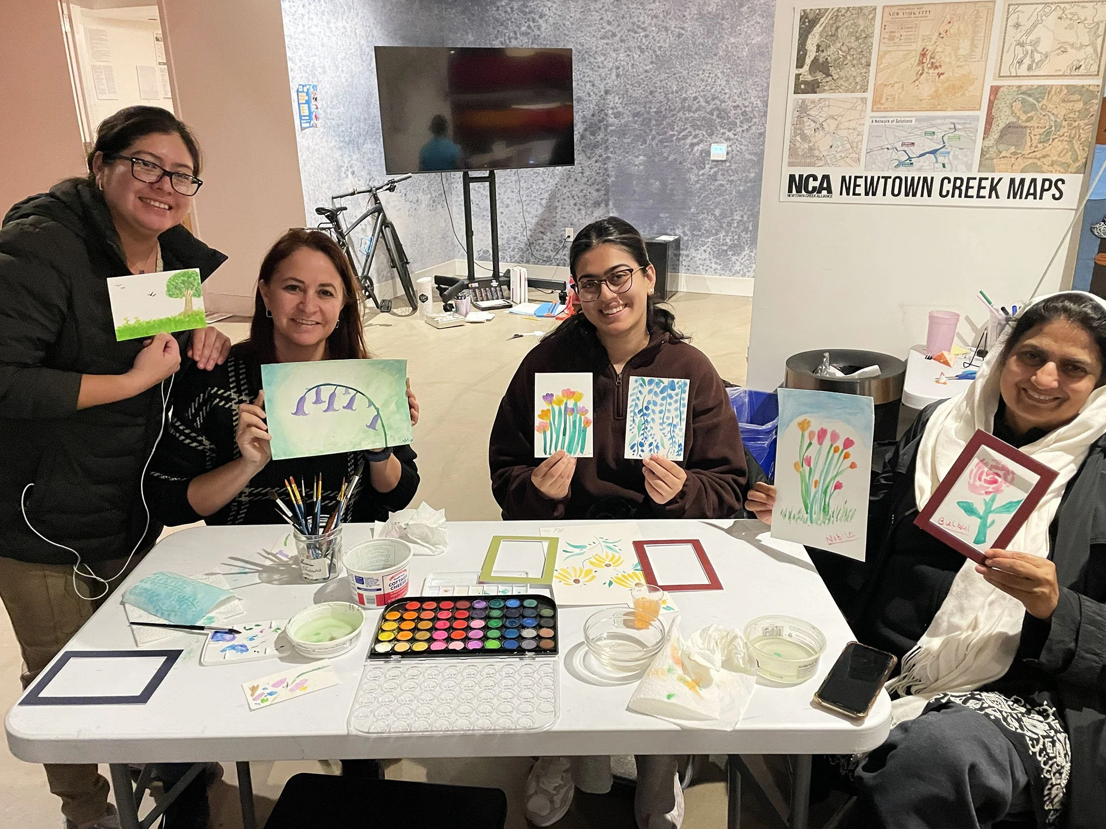 Students at Bulbfest Floral Watercolors