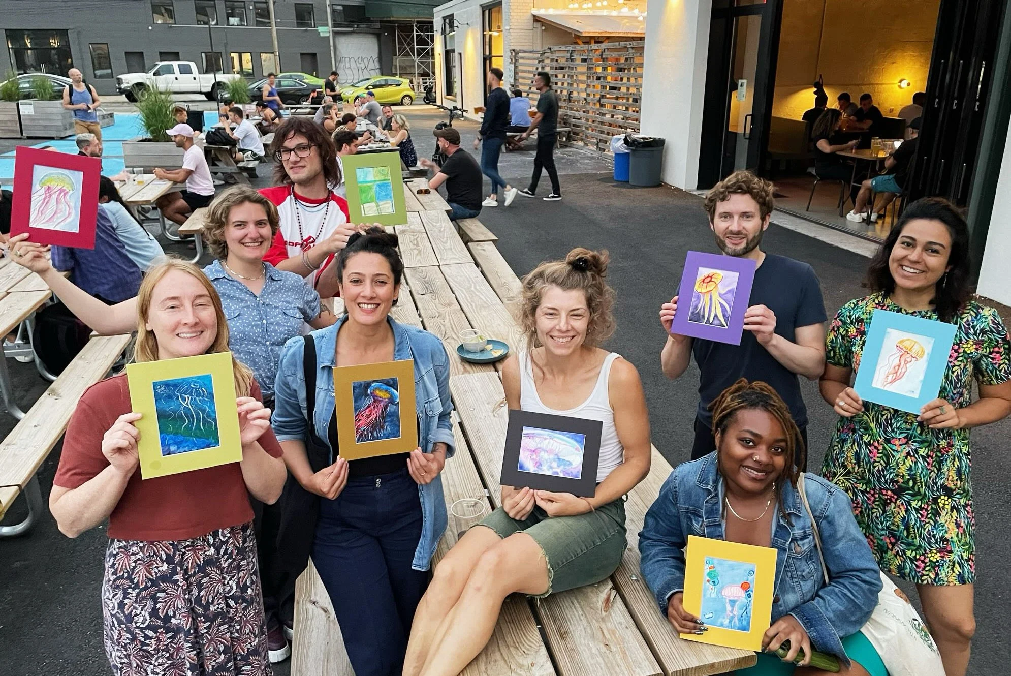 Jellyfish watercolors: outdoor class