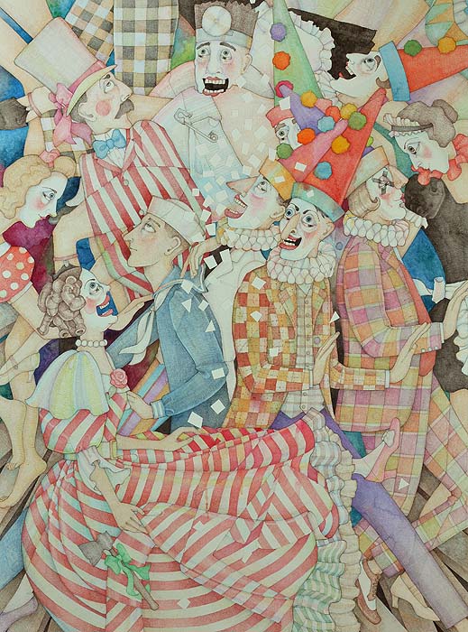 Dance Break With Clowns 21" x 29"