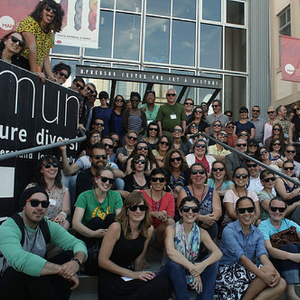 Participants at the Santa Cruz Museum of Art & History's MuseumCamp 2014 pose for a photo.