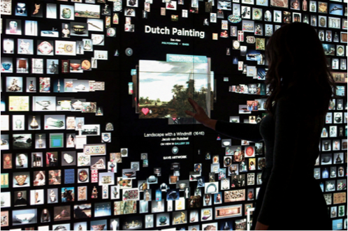 View of Cleveland Museum of Art’s Gallery One Interactive Wall. Photo courtesy of Local Projects .