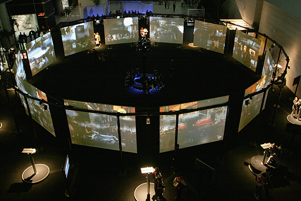 Cosmopolis (2005) is a giant virtual reality interactive installation by Maurice Benayoun