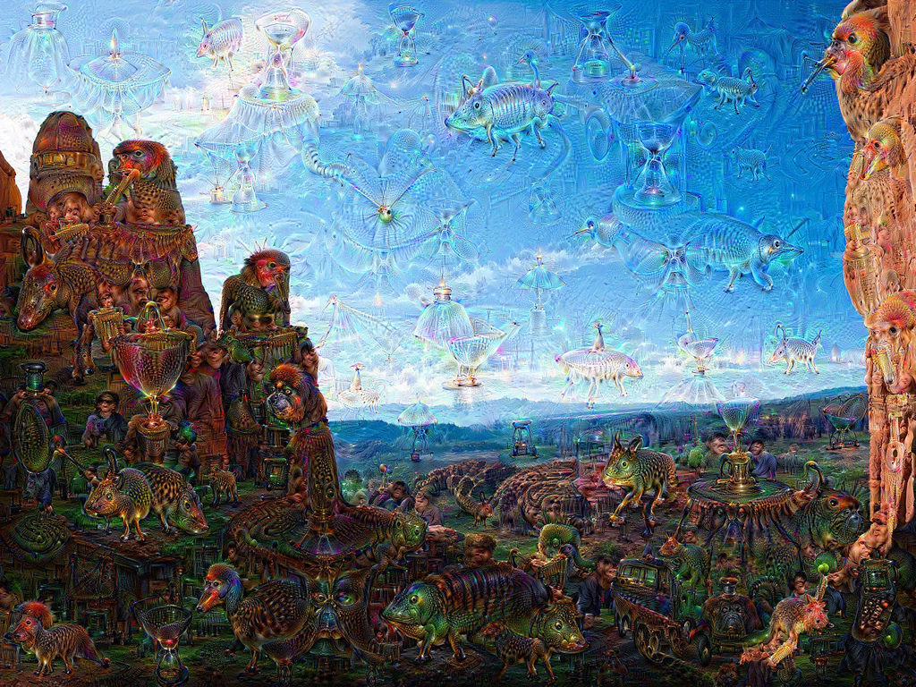 A Google DeepDream picture. A group of 29 paintings created by Google DeepDream was sold at a charitable auction in San Francisco in February 2016. (Photo Courtesy of Google)