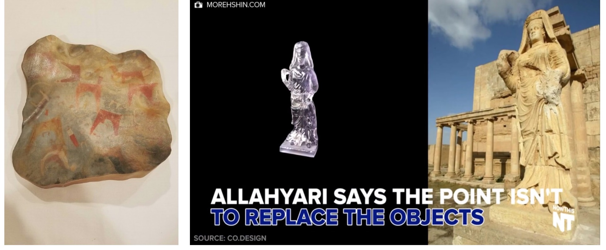 Left: Photography by author of African Rock Art Image Project Right: PC Screenshots by author of HUFFPOST Video 