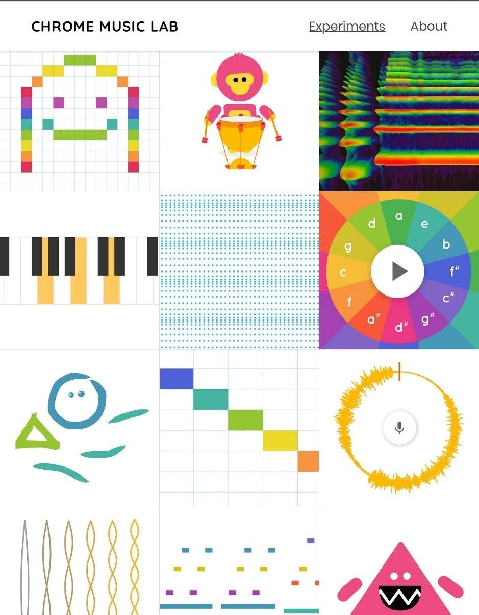 Screenshot image taken from Chrome Music Lab’s homepage