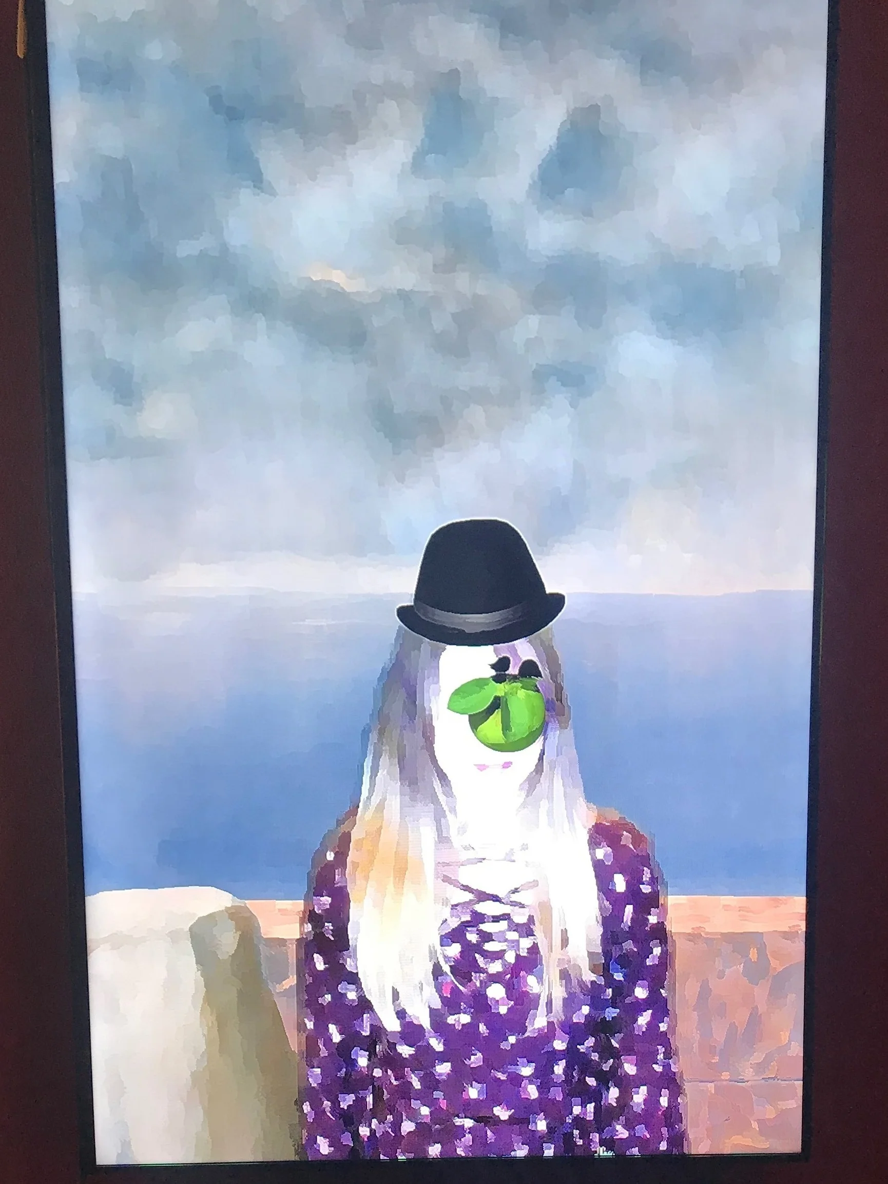 Author trying out the Son of Man AR exhibit