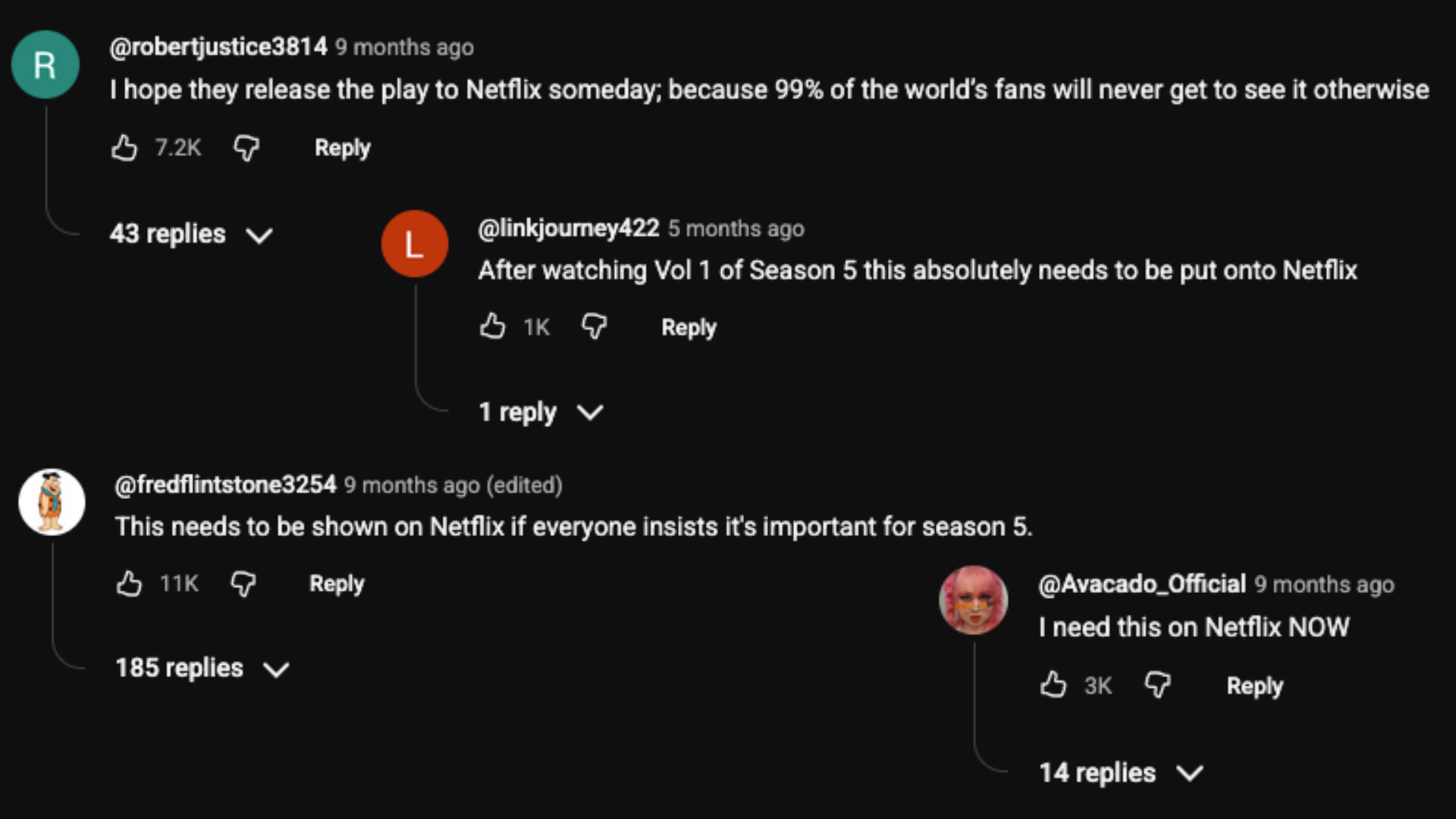 A screenshot showing top comments on The First Shadow's trailer on YouTube.