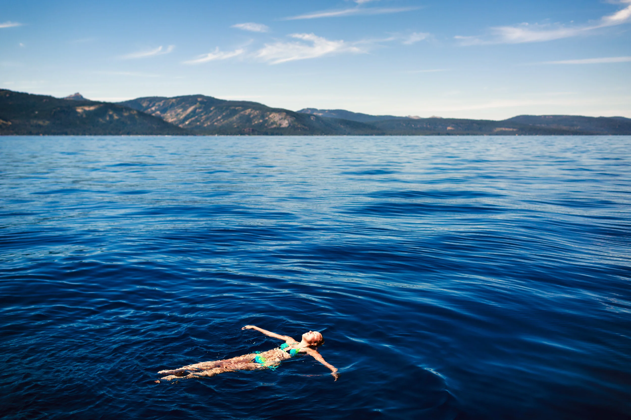 Floating in Lake Tahoe