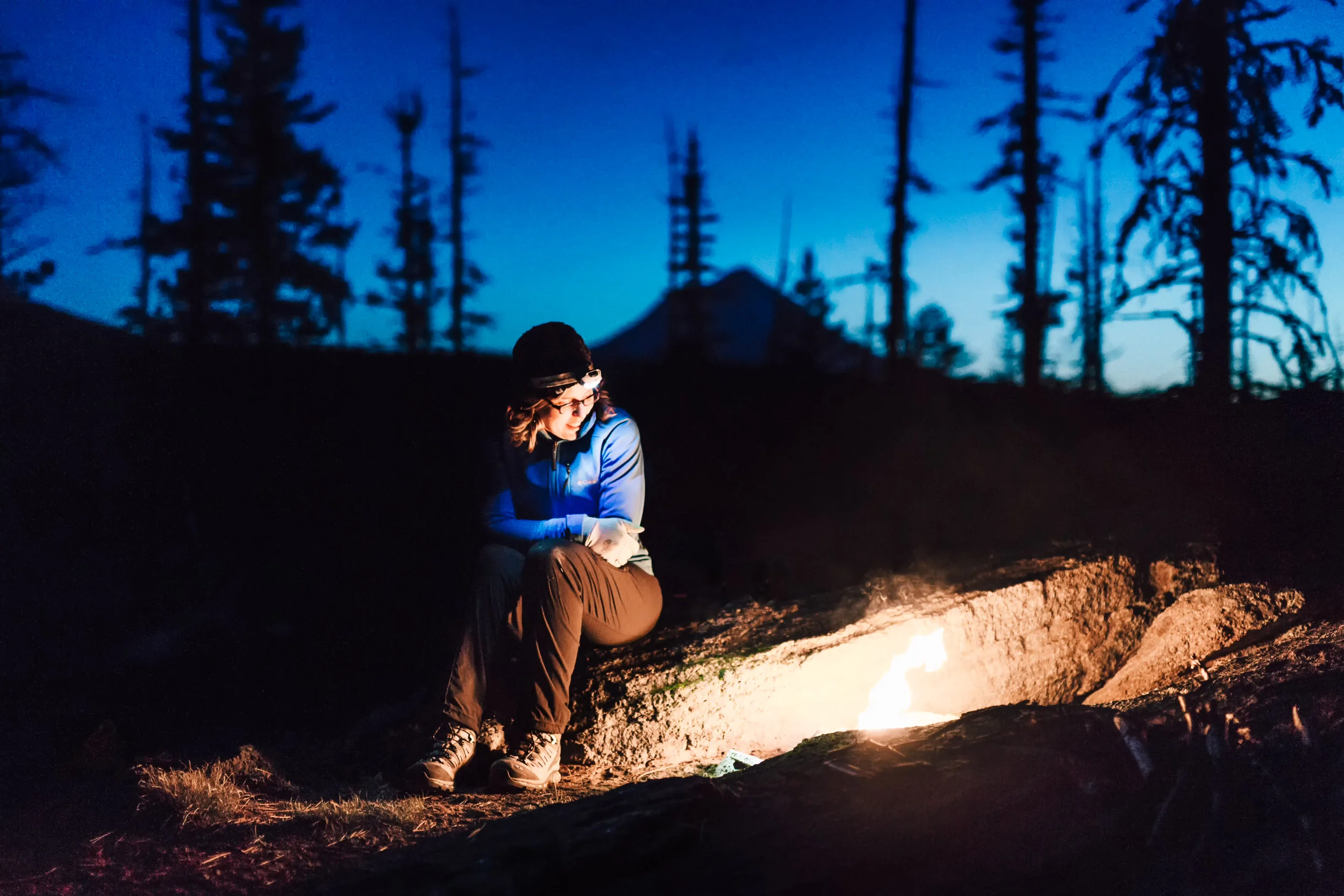 Camp fire at Twilight